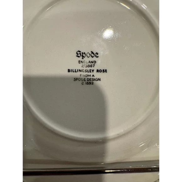 Spode Billingsley Rose Bread Plate 6 inch Scalloped Lace Rim 2/9867 - Picture 5 of 5